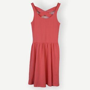 Frenchi Dress XS Womens Coral Pink Sleeveless Cross-Back Strap Skater